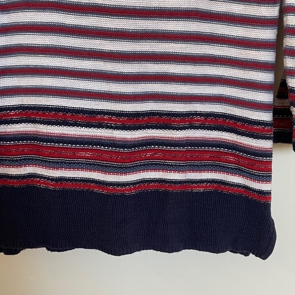 Lauren Ralph Lauren Striped Lace-Up Sweater Red White Navy Cotton Size S Small - Picture 10 of 12